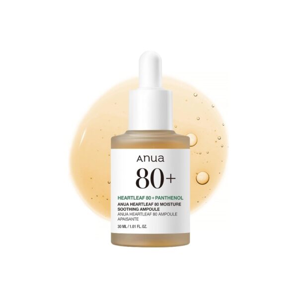 ANUA Heartleaf 80% Soothing Ampoule Non-greasy, Highly Concentrated Skin Calm Serum Hydrating Panthenol