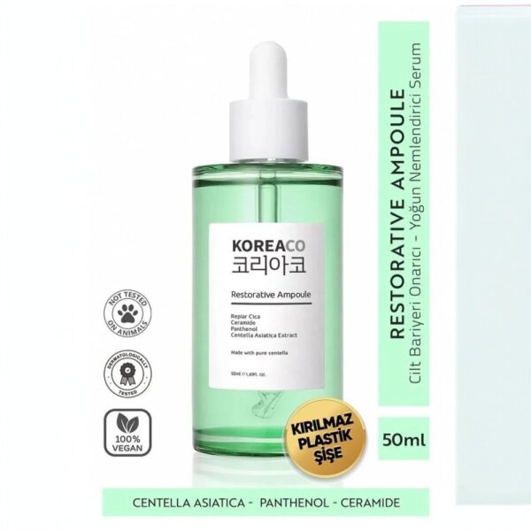 KOREACO Centella & Cica & Ceramide - Repairing, Brightening, 24 Hour Moisturizing Ampoule