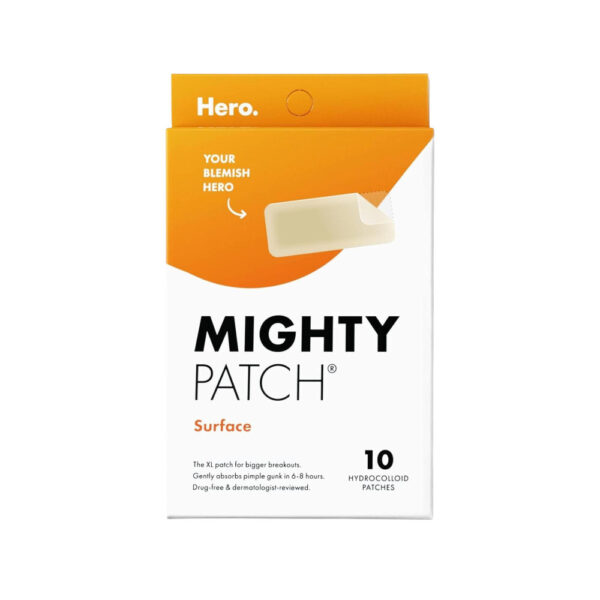 Mighty Patch Surface - Hydrocolloid Large Acne Spot Treatment Patches (10pcs) for Body and Pimples