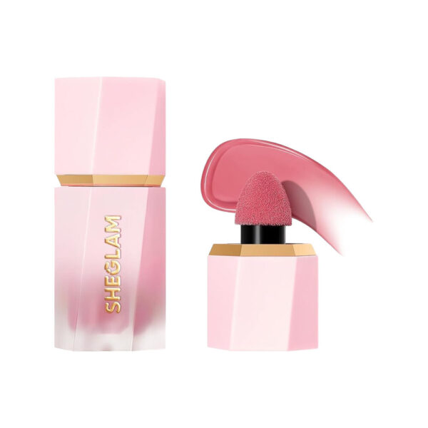 SHEGLAM Makeup -  Liquid Blush Matte Finish - Waterproof Gel-Cream Blush with Sponge -Rose ritual