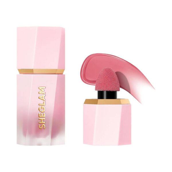 SHEGLAM Makeup - Color Bloom Liquid Blush Matte Finish - Cream Blush with Sponge on point