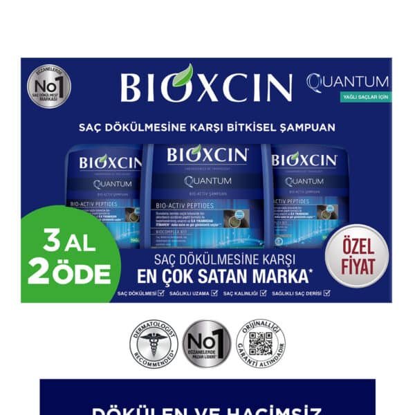Quantum Shampoo Buy 3 Pay 2 for Oily Hair 3x300 Ml - Shedding Shampoo for Fine Hair