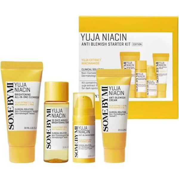 Yuja Niacin Anti-Blemish Starter Kit | Set of 4 Travel Kit | Includes Toner 30ml + Serum