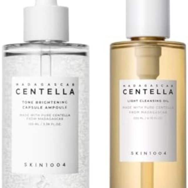 Madagascar Centella Tone Brightening Capsule Ampoule 100ml and Light Cleansing Oil 200ml Bu