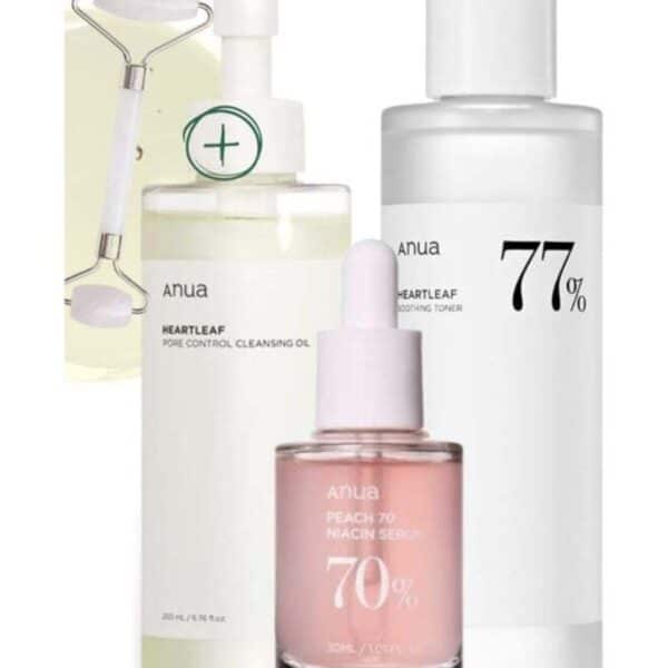 Set - ( Pore Control Cleansing Oil - Niacinamide Serum & 77% Soothing Toner I pH 5.5 - Peach Se