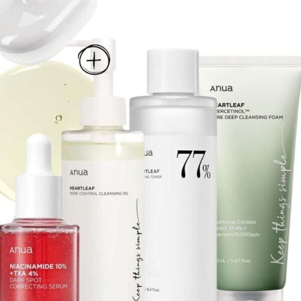Heartleaf Skincare Set - Pore Control Cleansing Oil - Quercetinol Deep Cleansing Foam - 77 Soot