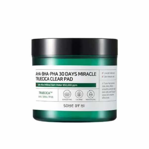 مناديل Truecica Miracle Clear AHA BHA PHA 30 Day Miracle Clear (70 Count)