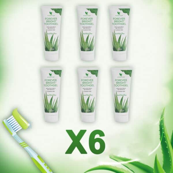 معجون أسنان إيفر برايت جل بخلاصة الصبار - مجموعة من 6 قطع - 028