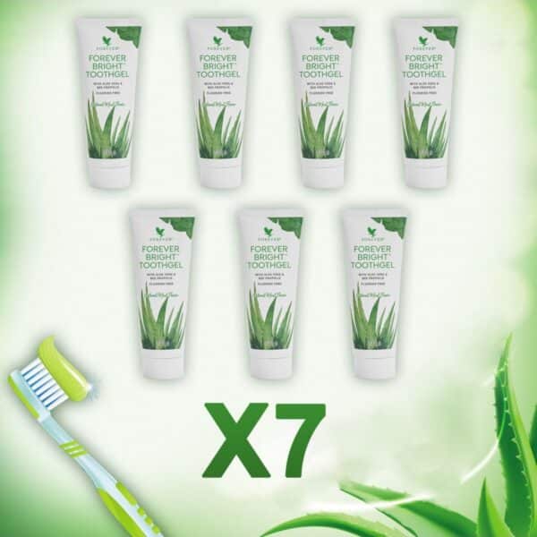 معجون أسنان فوريفر برايت مع خلاصة الصبار - مجموعة من 7 قطع